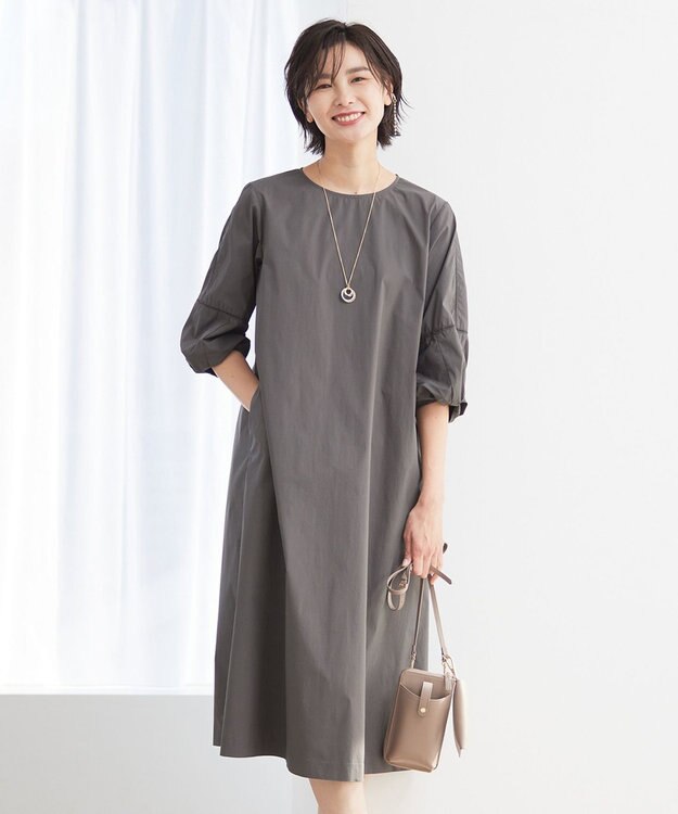 J.PRESS LADIES L 【洗える】バイオエアフロー ワンピース グレー系