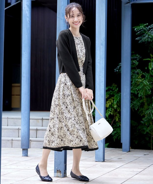 Tiaclasse L 【新色追加・洗える】ストレートショートニットボレロ ブラック