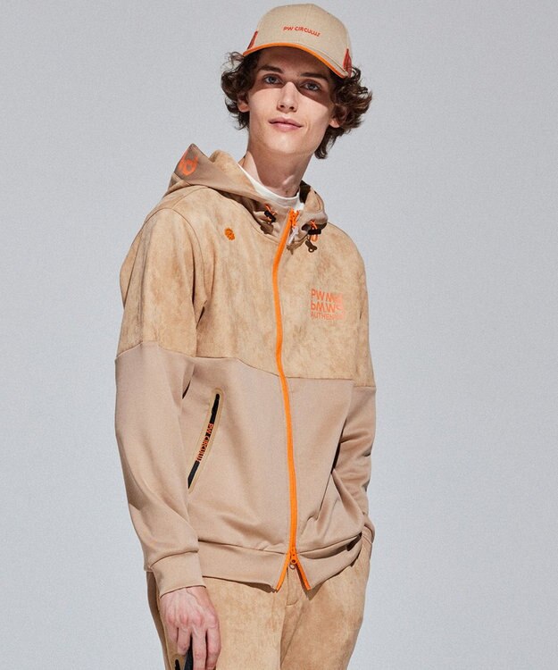 PW CIRCULUS 【MEN】ジップアップフーディ ベージュ系