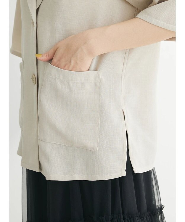 Green Parks 接触冷感　５分袖ジャケット Light Beige