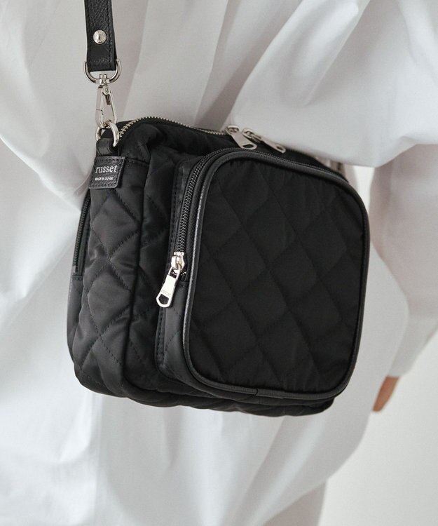russet 【2025AW新作】キルティングスクエアショルダーバッグ(SF-257) Black