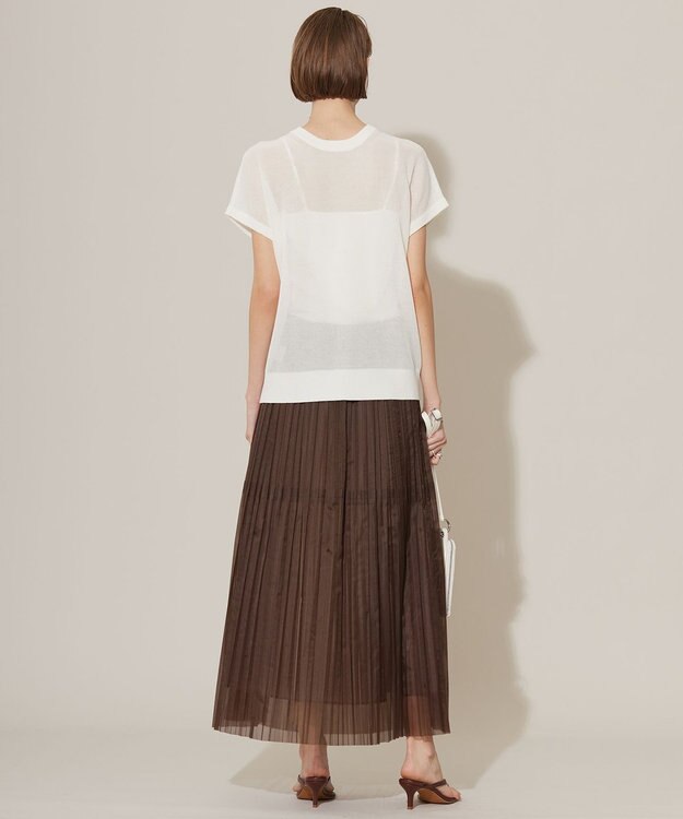 ICB 【洗える】シアープリーツオーガン スカート ソイル系