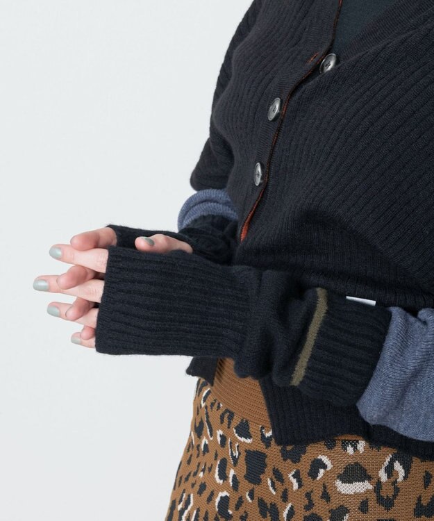 TRICOTE LINE RIB ARM WARMERS／ラインリブアームウォーマー 99BLACK