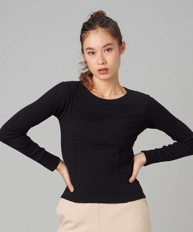 Chacott Chacott BALANCE ホリデーラメロングスリーブTシャツ ブラック