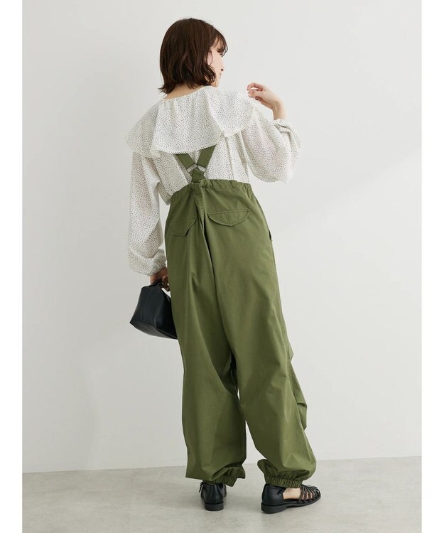 Green Parks 柄アソートラッフル衿ブラウス Dot