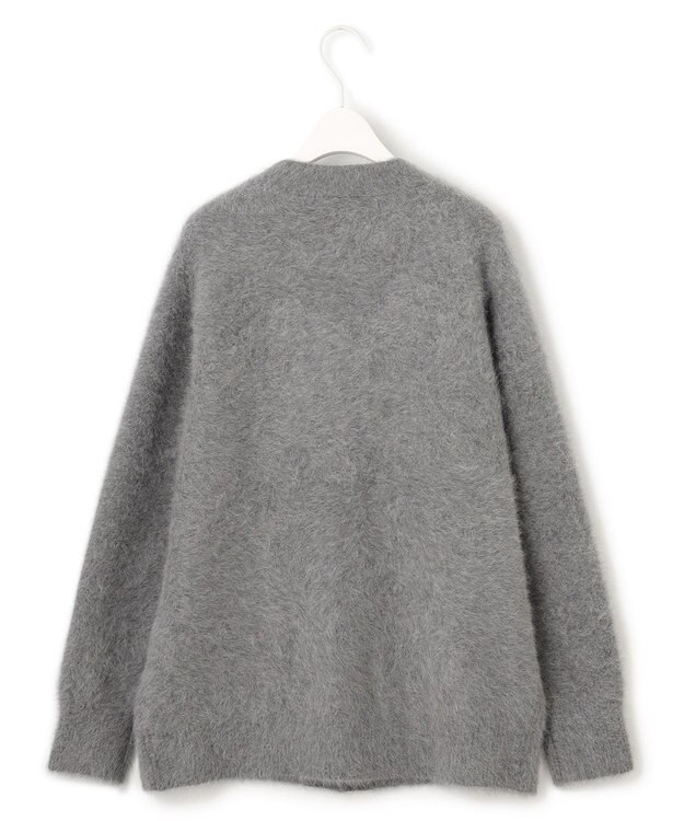 ICB L フォックスアルパカニット Vネックカーディガン ライトグレー系