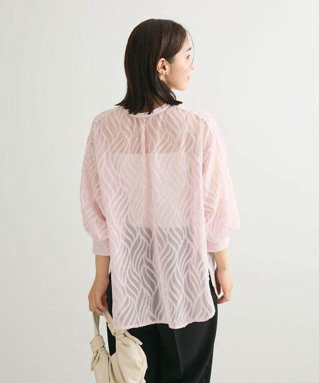 Green Parks ２ＷＡＹ　リーフジャガードシアーシャツ Pink