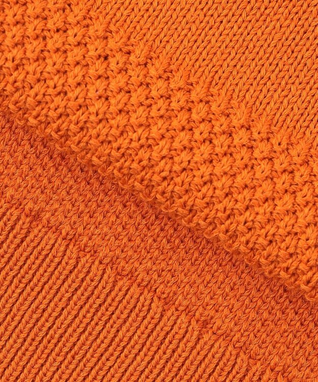 自由区 【洗える】コットンポリミドルゲージ ニット オレンジ