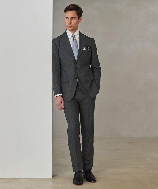 GOTAIRIKU 通年素材【横伸度15％のストレッチ】タスマニア100% SUPER120'sスーパーストレッチ トロピカルスーツ ライトグレー系8