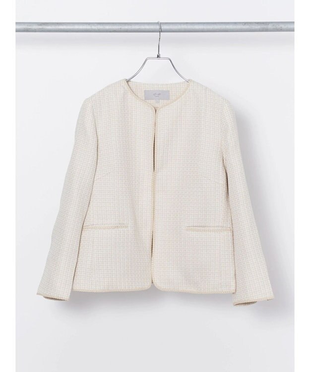 Green Parks ｅｆ－ｄｅ　ツィード風ノーカラージャケット Beige