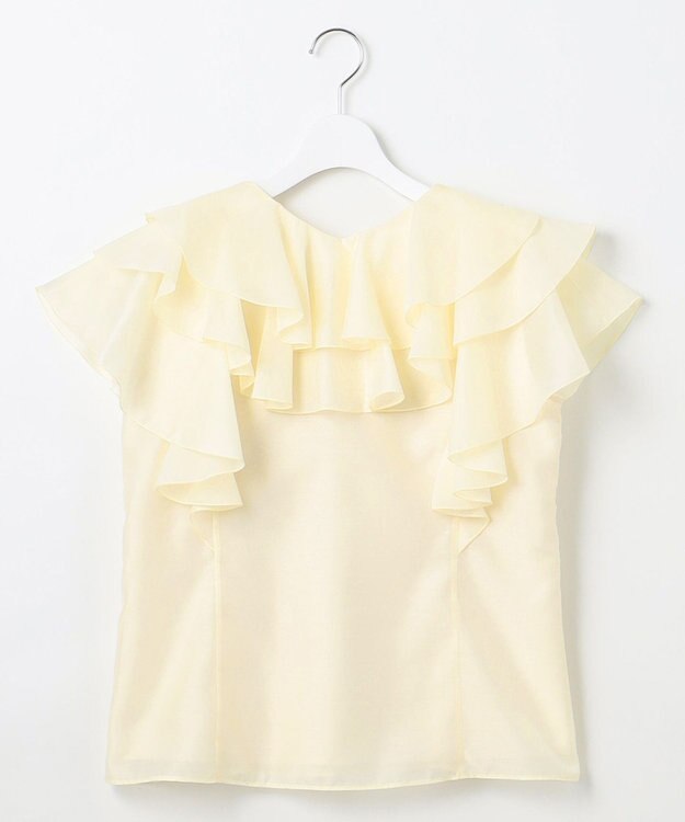 Feroux 【洗える】エアリーフリル ブラウス アイボリー系