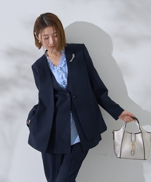 YECCA VECCA ノーカラージレ Navy