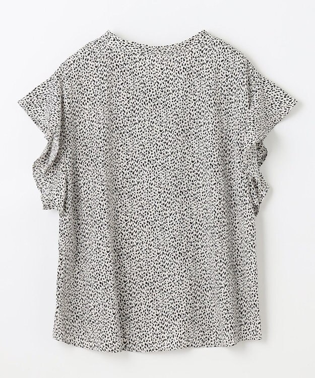 ANY L 【洗濯機可能】マットビンテージサテンブラウス オフランダムドット