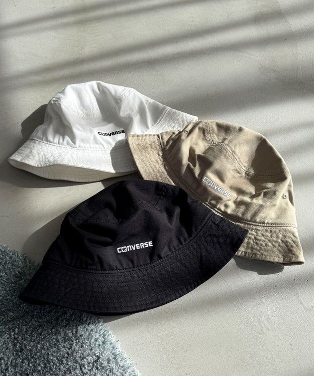 WEGO 【ユニセックス着用ITEM】CONVERSE　TWILL　NEW　LOGO　BUCKETHAT ベージュ