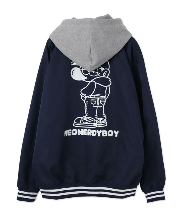 WEGO 【ユニセックス着用ITEM】グラフィックフードスタジャン ネイビー