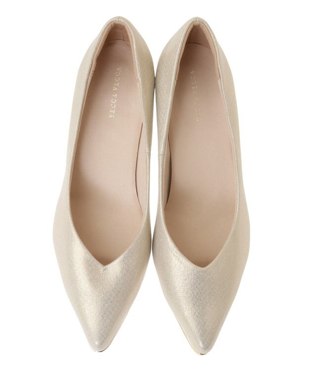 YECCA VECCA メタルラインパンプス Gold