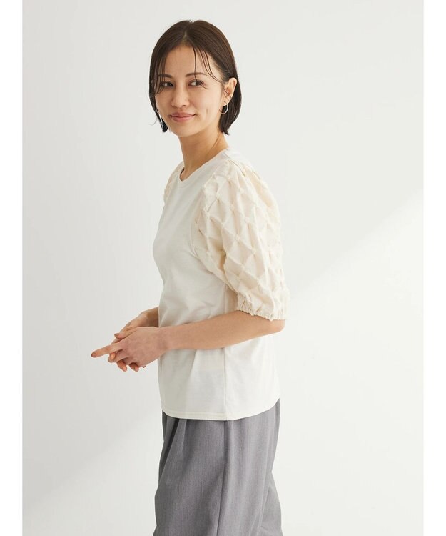 Green Parks ・ＳＵＧＡＲ　ＳＰＯＯＮ　フハクドットスリーブＴＥＥ Ivory