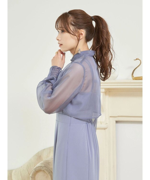 earth music&ecology ＳＥＴ２点シアーボレロ＋キャミワンピース Blue