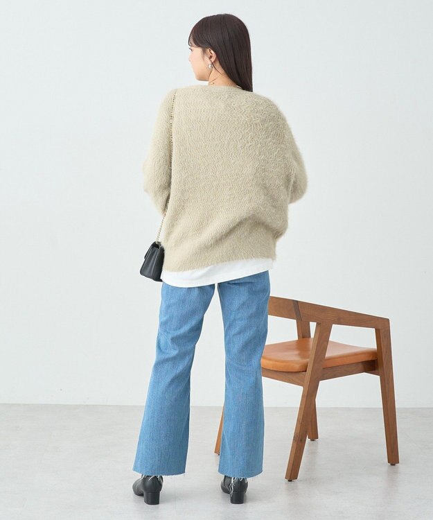 earth music&ecology モヘヤライクレースニット Beige