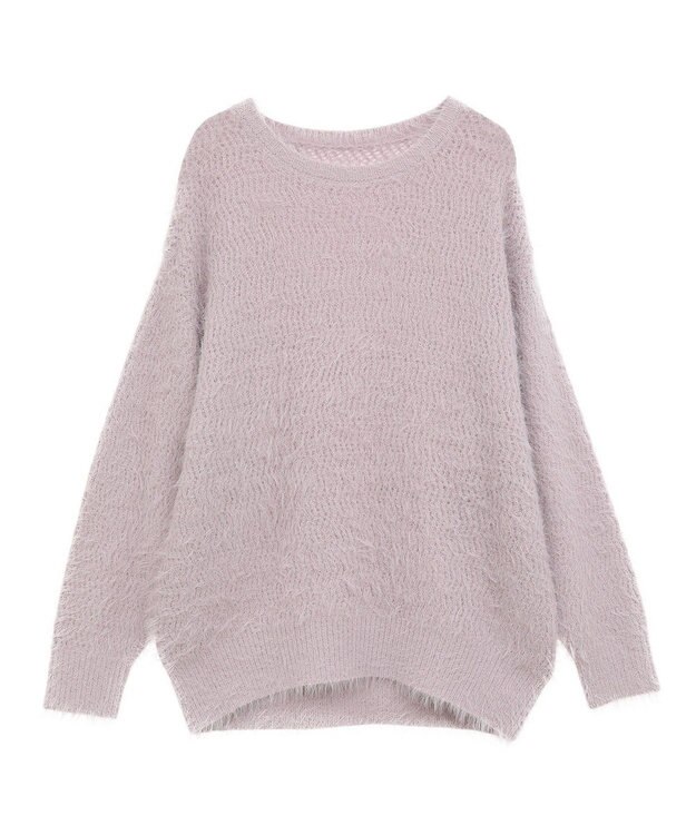 earth music&ecology モヘヤライクレースニット Lavender