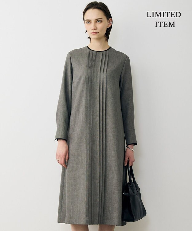 ICB L 【WEB限定】ツイードタックワンピース ブラウン系