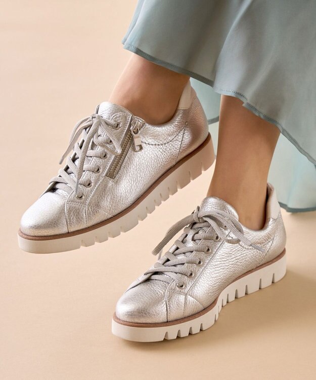 Dominic3 サイドジップレザースニーカー ブラック