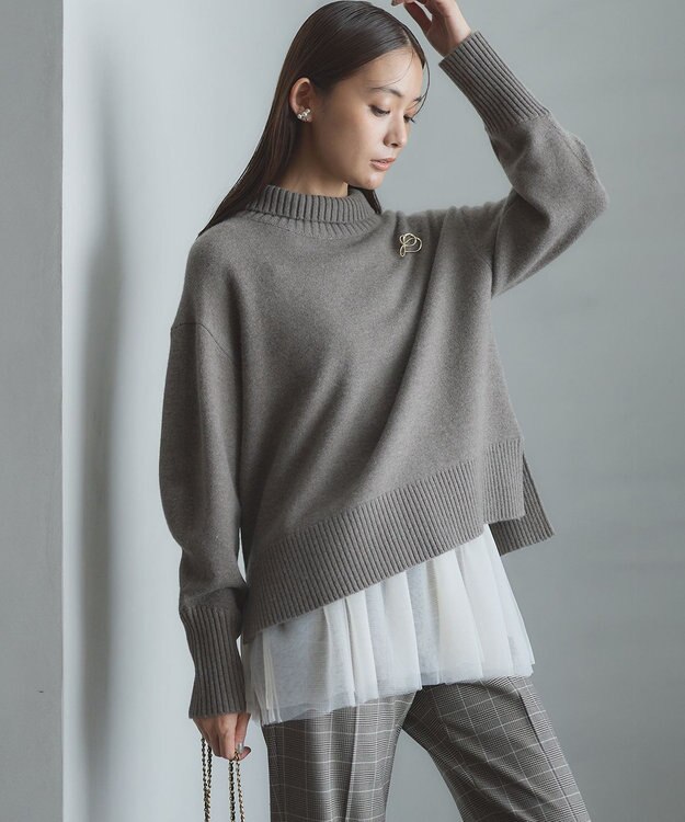 組曲 チュールレイヤード タンク アイボリー系