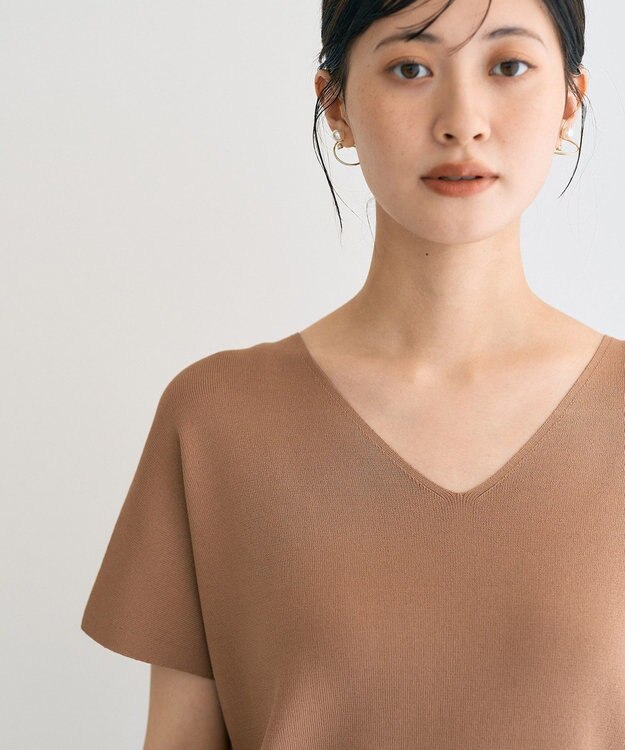 YECCA VECCA Vネックドルマンニット Camel