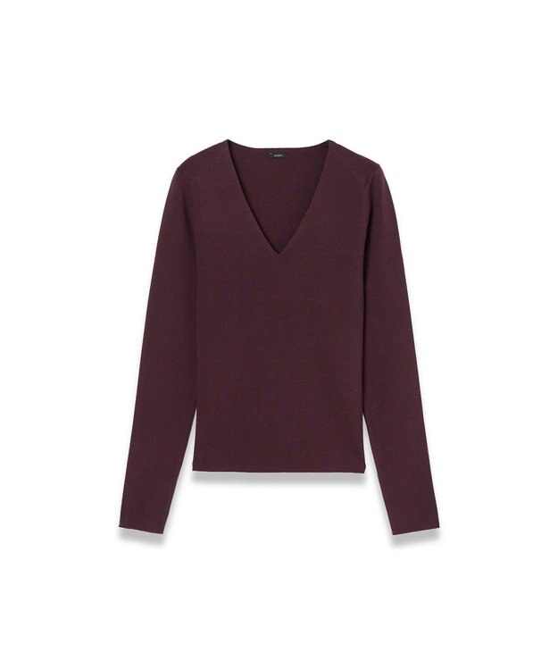 JOSEPH 【洗える】シルクストレッチVネックトップ Maraschino