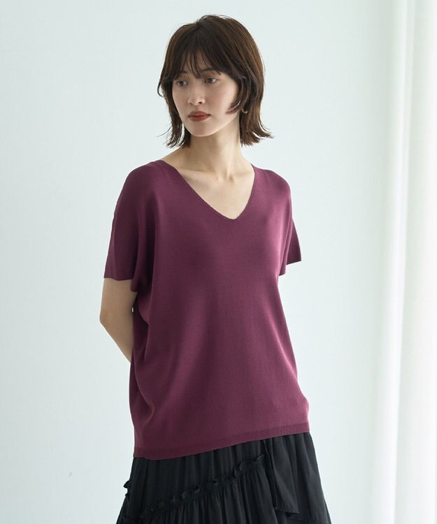 YECCA VECCA Vネックドルマンニット Camel