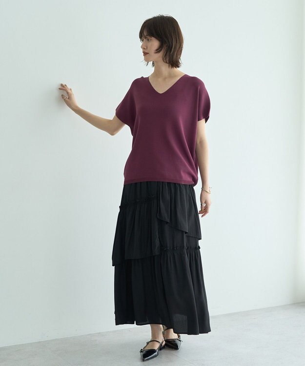 YECCA VECCA Vネックドルマンニット Camel