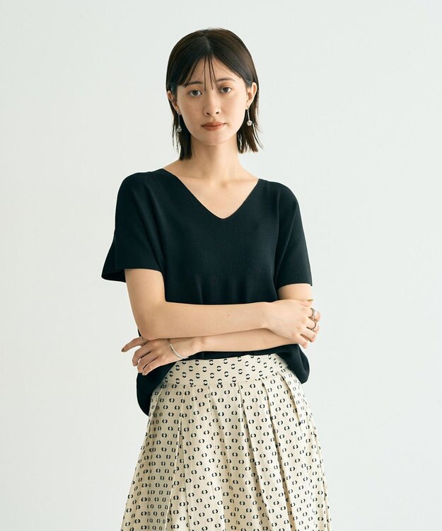 YECCA VECCA Vネックドルマンニット Camel