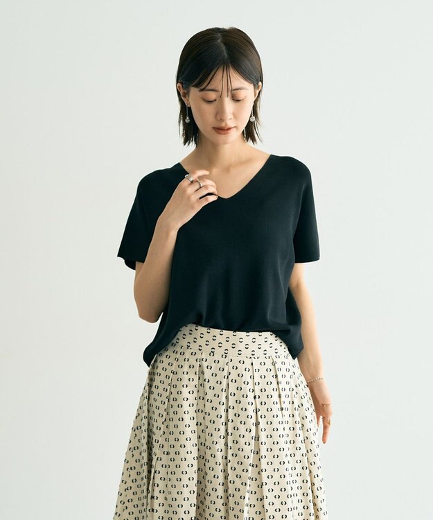 YECCA VECCA Vネックドルマンニット Camel