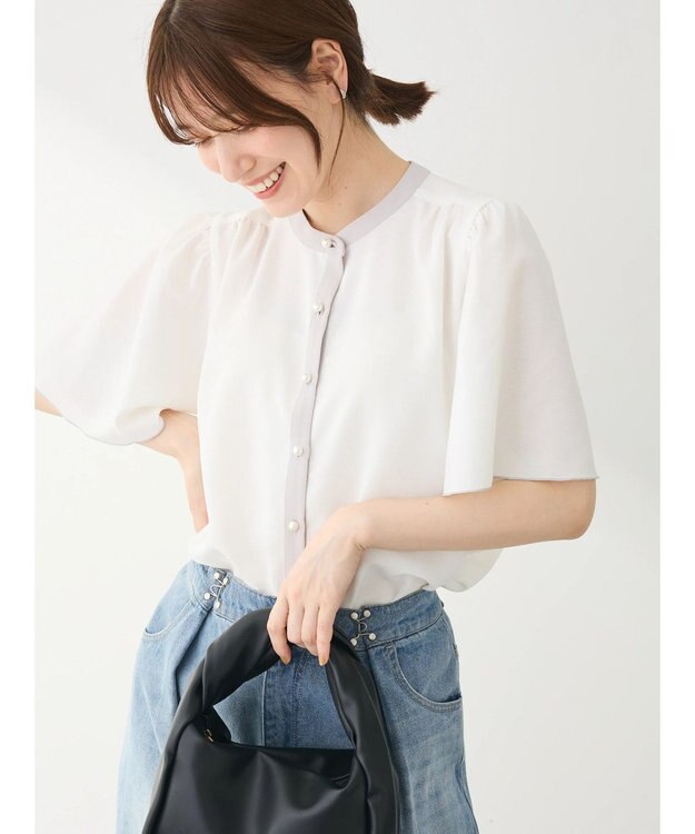 Green Parks ・ＥＬＥＮＣＡＲＥ　ＤＵＥ　バイカラーブラウス Off White