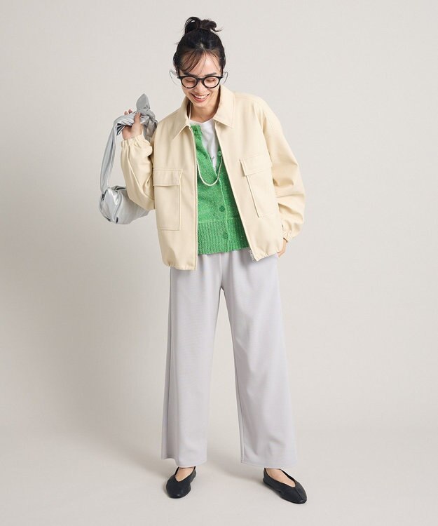 Green Parks フェイクレザージャケット Ivory