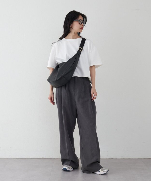 russet ソフトレザーラウンドビッグショルダーバッグ(CE-1325-WEB) Black2（シルバー金具）