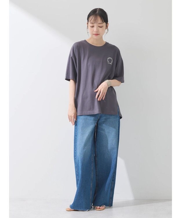 earth music&ecology Ｓｕｇａｒ　スリットＴ Charcoal Gray