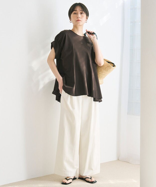 UNFILO ヒートシールドジャージー ボリュームフレアT ブラウン