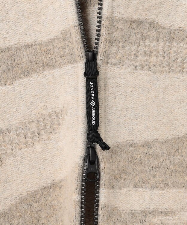 JOSEPH ABBOUD MOUNTAIN 【イタリア糸使用/軽量】ブークレーカモフラージュ  ニット ブルゾン ホワイト系9