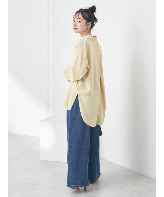 earth music&ecology バックボタンチュニック Yellow