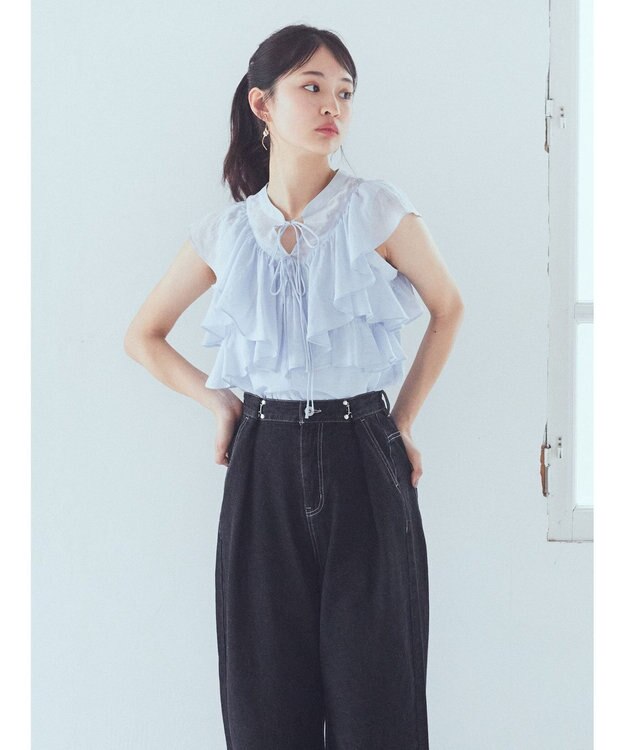 earth music&ecology ２ＷＡＹフリルブラウス Sax