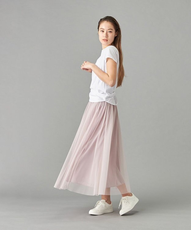 Chacott チュールスカート グレイッシュライラック