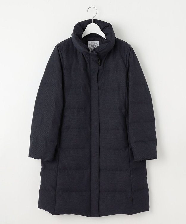 J.PRESS LADIES S 千鳥&グレンチェック ロング ダウン コート ネイビー系3