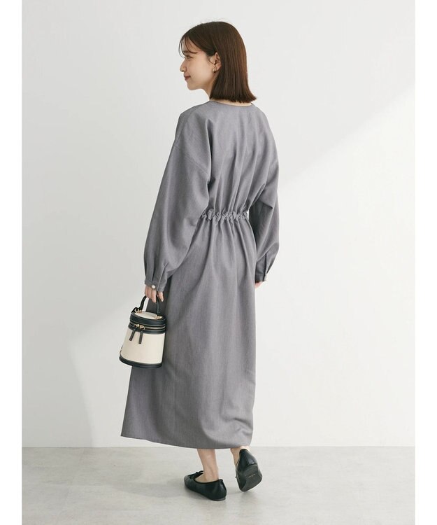 Green Parks ・ＥＬＥＮＣＡＲＥ　ＤＵＥ　Ｖネックイロイロ釦ワンピース Gray Mixture