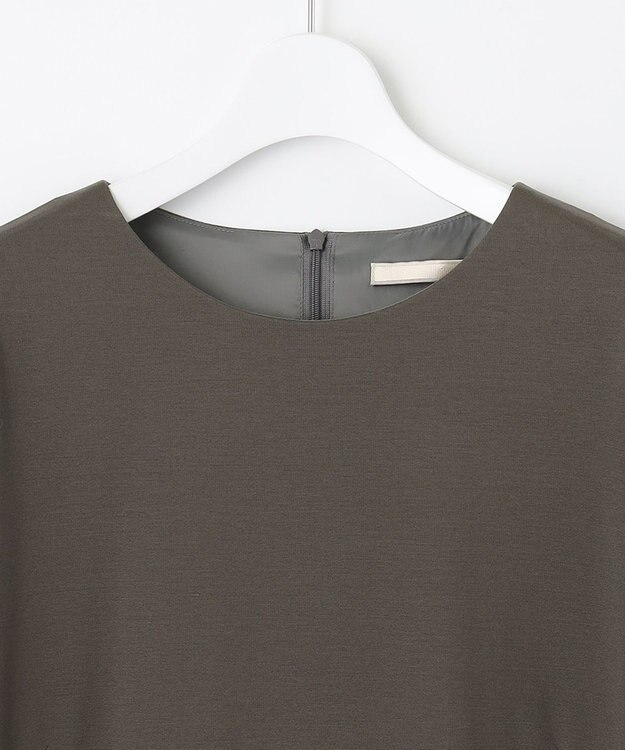 自由区 【XSサイズ～/洗える】WASHABLEPONTE シフトワンピース カーキ系