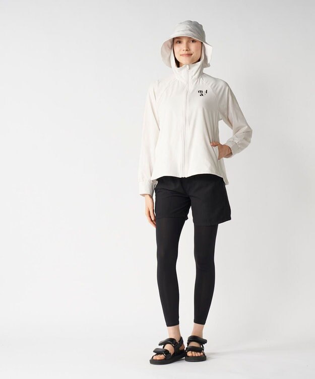 OP／FILA 【marie claire SPORT】帽子付きUVジャケット ホワイト