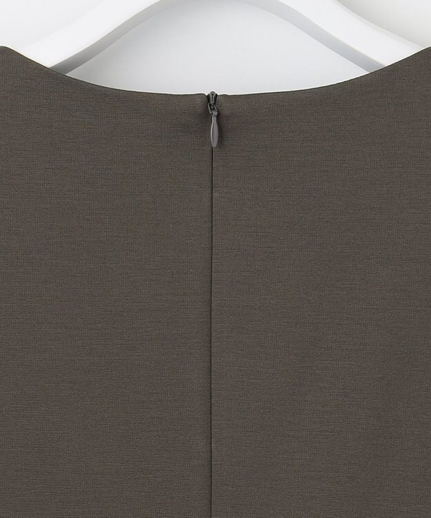 自由区 L 【洗える】WASHABLEPONTE シフトワンピース カーキ系