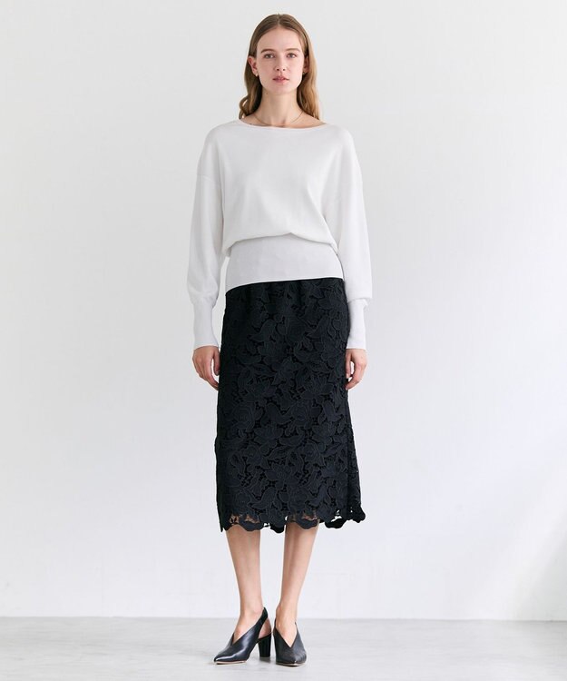 BEIGE， LAURA / ドライタッチ ストレッチニットプルオーバー Ecru