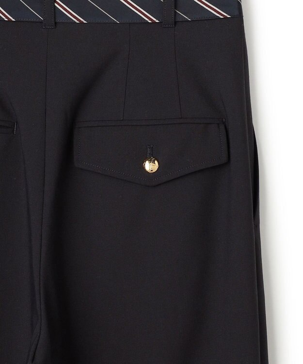 BEIGE， ZEPHYR / ベルト付き 2タックワイドパンツ Navy