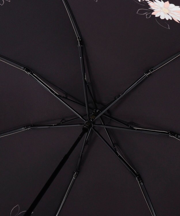 MOONBAT 【雨傘】ランバン　オン　ブルー (LANVIN en Bleu) 花柄 プリント 折りたたみ傘 ブラック